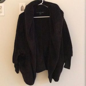 Talulah Black long sleeve hooded sweatshirt jacket